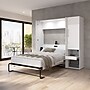 Bestar Avalon Full Murphy Bed and Storage Cabinet with Pull-Out Shelf (81W) - High-Gloss White~#|#~60EDBB7F-CEB6-4864-A71FC85C9CF1EF93_sc7