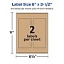 Avery Laser/Inkjet Rectangle Multipurpose Labels, 8" x 3.5", Kraft Brown, 50 Labels/Pack ( 94261)~#|#~60EE6028-54B0-4A6E-9CA9FCA80BFDCE22_sc7