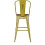 Flash Furniture Carly Indoor-Outdoor Bar Height Stool with Back, Yellow with Teak Seat (ET353430YLPL1T)~#|#~60EF094A-3F23-46E3-9B08A0DF263A1E78_sc7