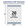 Avery Laser/Inkjet Waterproof Round Multipurpose Labels, 1.5" Dia., White, 5000 Labels/Box (94506)~#|#~60EF72EC-87E5-40F8-8B5D23AEEF9DF9DC_sc7