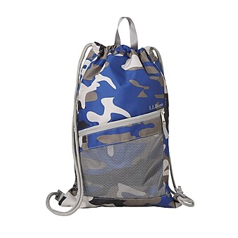 L.L.Bean Drawstring Cinch Pack, Ocean Blue Camo (0RWP422000)