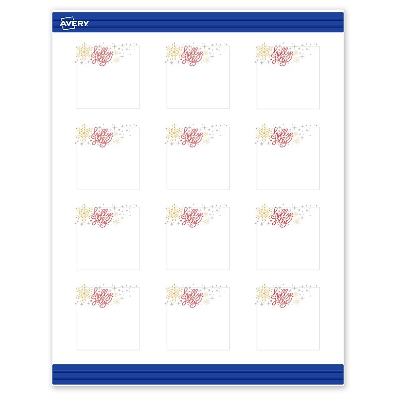 Avery Silver-Holly Sparkles Matte Blank Card, White, 120/Pack (S00-FHH) image 1