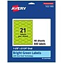 Avery Printable Oval Multipurpose Labels, 1-1/8" x 2-1/4", Bright Green, 840/Pack (94054)~#|#~60FB1E3C-C35D-4992-AC14EAE32450FC38_sc7