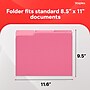 Staples Reinforced File Folders, 1/3-Cut Tab, Letter Size, Pink, 100/Box (508952)~#|#~60FBC102-7E0B-4469-9C90C51C26BE39D1_sc7