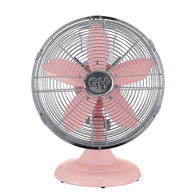 Good Housekeeping, Oscillating Desk Fan, 3-Speed, Pink (92606) image 1