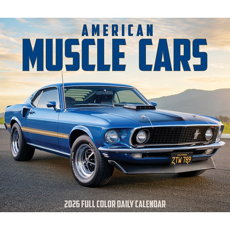 2026 Willow Creek American Muscle Cars 6.2" x 5.4" Day-to-Day Calendar (53904) image 1