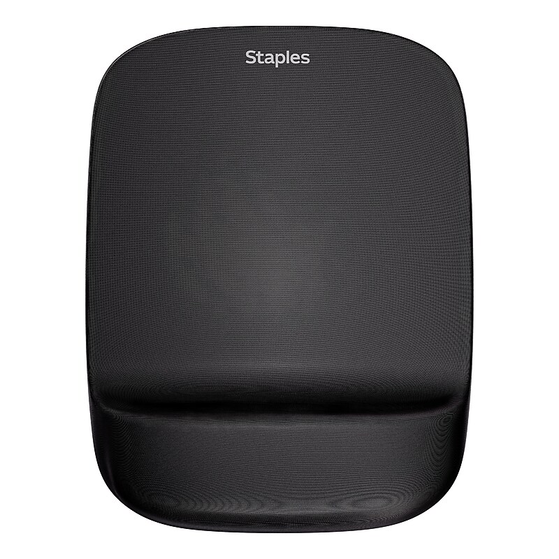 Staples TECH Foam Non-Skid Mouse Pad/Wrist Rest Combo, Black (ST63286) image 1