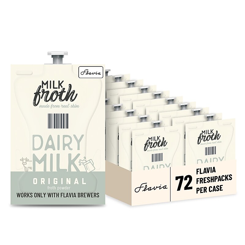 Alterra Flavia Real Milk Froth Freshpacks, Original Whole Milk, 0.46 oz., 72/Carton (MDR12475) image 1