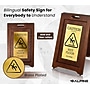 Alpine Industries Wet Floor Sign, 24" x 15", Rubber Wood/Brass (499-BRA)~#|#~610667BF-6877-4313-AB0C95B85AC1B77C_sc7
