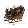 Nearly Natural Artificial Christmas Sleigh with Pine, Pinecones and Berries Christmas Arrangement, 18" (A1860)~#|#~610AD927-DFFC-4891-94F78C0A5BC9E040_sc7