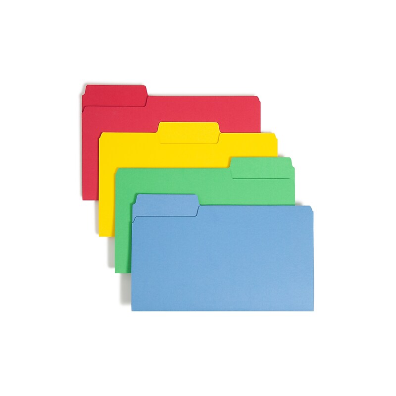 Smead SuperTab Heavy Duty File Folders, 1/3 Cut, Legal Size, Assorted Colors, 50/Box (15410) image 1