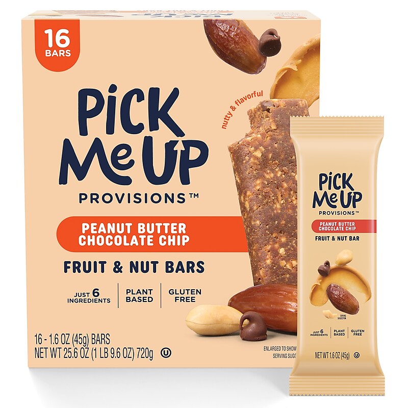 Pick Me Up Provisions™ Gluten Free Peanut Butter Chocolate Chip Fruit & Nut Bar, 1.6 oz., 16 Bars/Box (PM63403) image 1