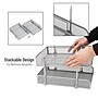 Mind Reader Metal Mesh Front Loading Stackable Letter Tray, Letter/Legal Size, Silver (CSTACK2-SIL)~#|#~6117674B-0111-4D33-9181FD3BC4E7C51E_sc7