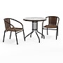 Flash Furniture Lila 28'' Round Table with 2 Rattan Stack Chairs, Dark Brown (TLH087RD037BN2)~#|#~6118DC51-80F1-4D7A-BE7945A59E85082A_sc7