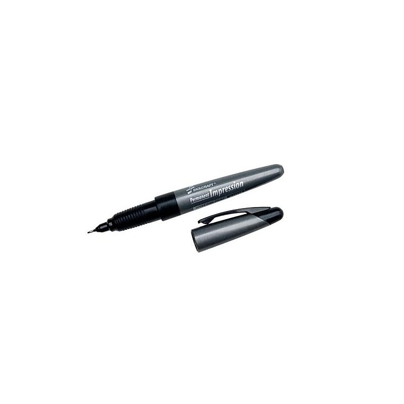 Winston-Salem Permanent Marker, Ultra Fine Tip, Black, 12/Box image 1