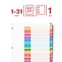 Staples Customizable Table of Contents Numeric Dividers, 31-Tabs, Multicolor (ST62966)~#|#~612860AF-D796-4451-93C4592D3BF10B7A_sc7