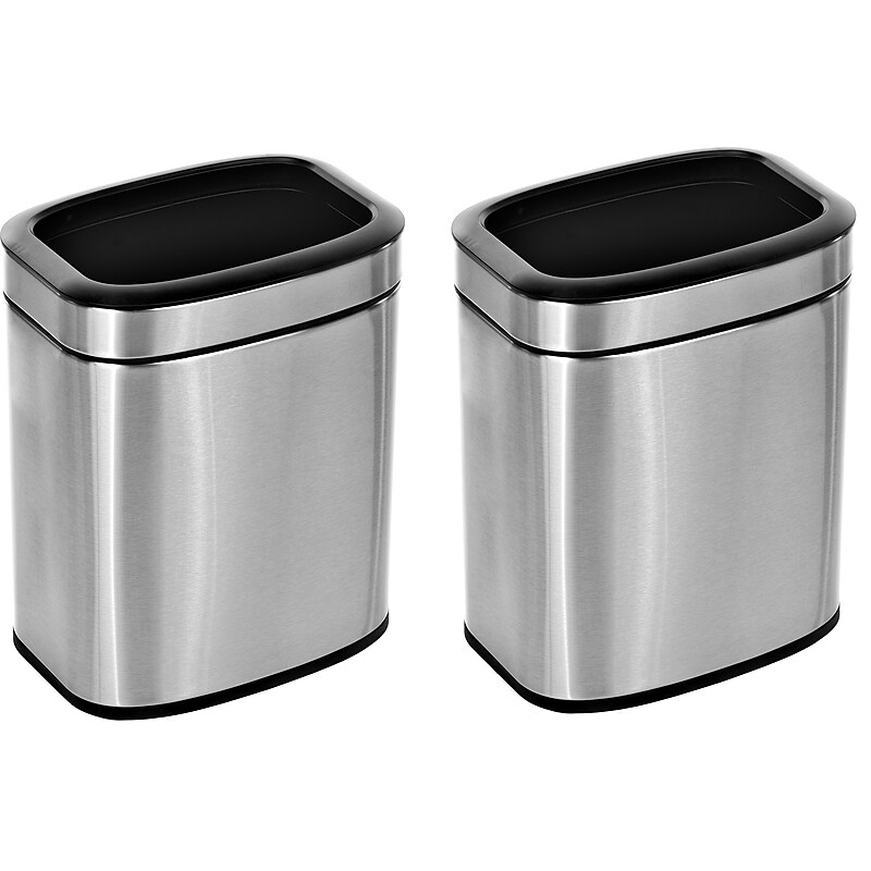 Alpine Industries Stainless Steel Trash Can with Lid and Liner, 5.2 Gallon, 2/Pack (ALP470-10L-2PK) image 1