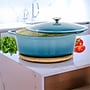 MegaChef Cast Iron 7 Quart Casserole, Light Blue (937112880M)~#|#~613767B1-358C-4579-985486676609B1DB_sc7