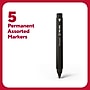 TRU RED™ Pen Permanent Markers, Fine Tip, Assorted, 5/Pack (TR54527)~#|#~61398751-9B06-4DA3-834E8E91EB5919BC_sc7