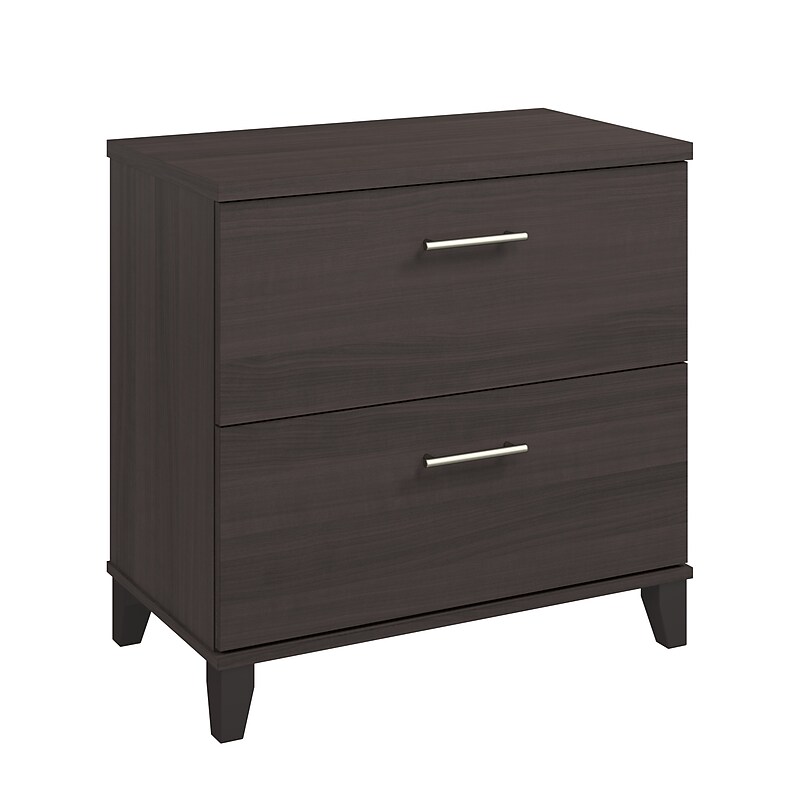 Bush Furniture Somerset 2-Drawer Lateral File Cabinet, 29" x 30", Letter/Legal, Storm Gray (WC81580) image 1