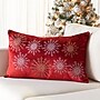 Safavieh Holiday Collection Cinthia Snowflake Pillow, 16" x 24" (HOL4002B-1624)~#|#~613B3D7A-A111-4190-8EF8BA0D95F46605_sc7