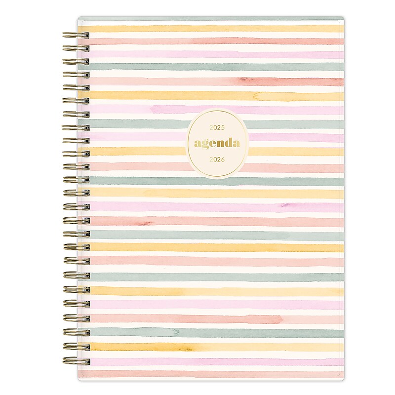 2025-2026 Blue Sky Sincerely Jules Water Stripes 5.875" x 8.625" Academic Weekly & Monthly Planner, Plastic Cover image 1