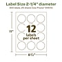 Avery EcoFriendly Laser/Inkjet Circle Multipurpose Labels, 2-1/4" Dia., White, 300/Pack (94510)~#|#~613E9BA1-C863-4D72-BD0EF2DCFCDFD736_sc7