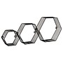 Mind Reader 3-Shelf Metal Honeycomb Hexagon Floating Shelves, Black, 3/Set (WALL3PC-BLK)~#|#~613F017A-BB1B-4FD3-A7800FED0804100D_sc7