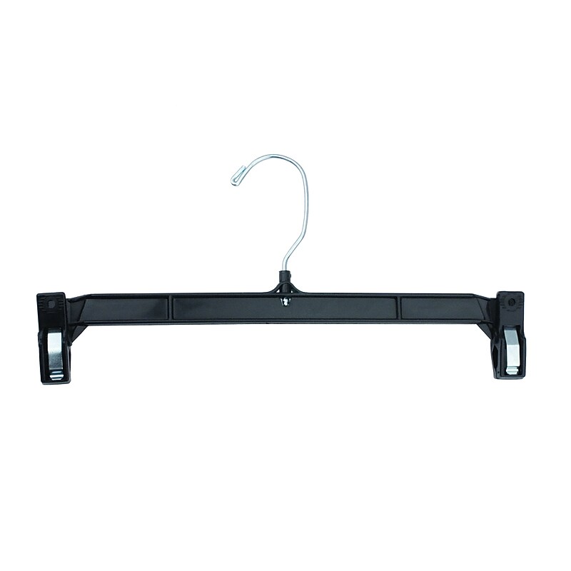 Nahanco 11 1/2" Plastic Skirt/Slack Hanger, Black, 100/Box (H311B) image 1