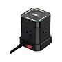 Uncaged Ergonomics Cube 4-Outlet 4-USB Port Surge Protector, 10', Black (WC-10-b)~#|#~61460386-4546-4DA7-BB797B3D4836BB0E_sc7