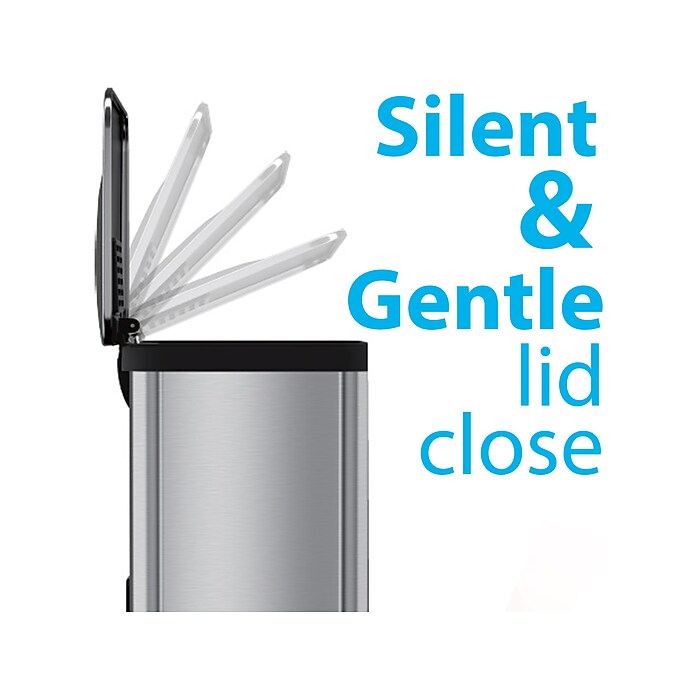 HLS Commercial Stainless Steel Step Trash Can with Hinged Lid, 13