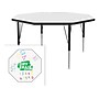 Correll Octagonal Activity Table, 48" x 48", Height-Adjustable, Frosty White/Black (A48DE-OCT-80)~#|#~614C3A2F-F36C-4D03-87C2DBCD3E6E490D_sc7