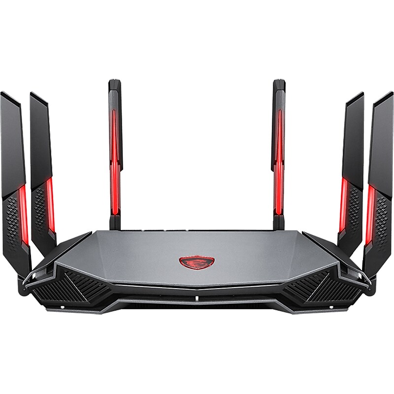 MSI RadiX AXE6600 AX6600 Tri Band MU-MIMO WiFi 6E Gaming Router, Black/Red (RADIXAXE6600) image 1