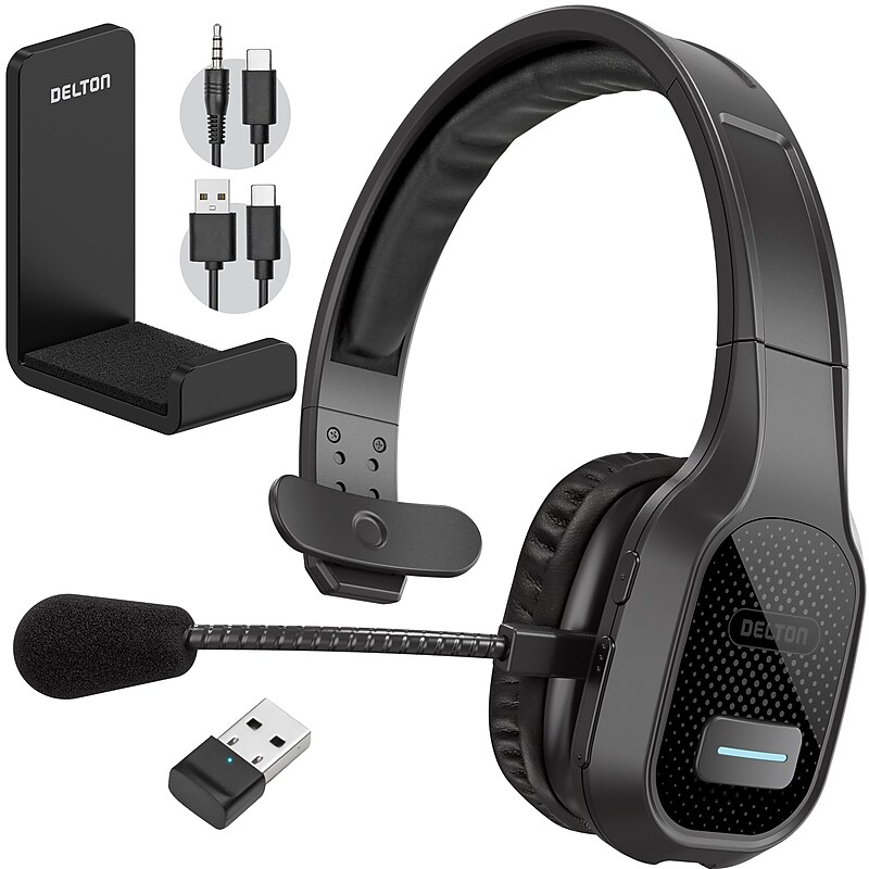 Delton 20X Professional USB-C, 3.5mm Noise Canceling Bluetooth On Ear Headset (DBTHEAD20XBTDLHSAS1) image 1