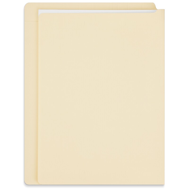 Staples End Tab File Folder, Straight Cut, Letter Size, Manila, Reinforced Tab, 100/Box (ST62569) image 1