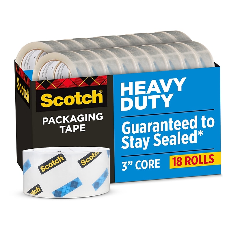 Scotch Heavy Duty Packing Tape, 1.88" x 54.6 yds., Clear, 18/Pack (385018CP) image 1