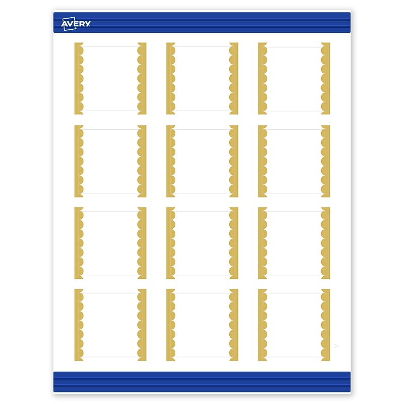 Avery Pre-Printed Gold Edge Dots Design Matte Blank Card, White, 120/Pack (S00-DK5) image 1