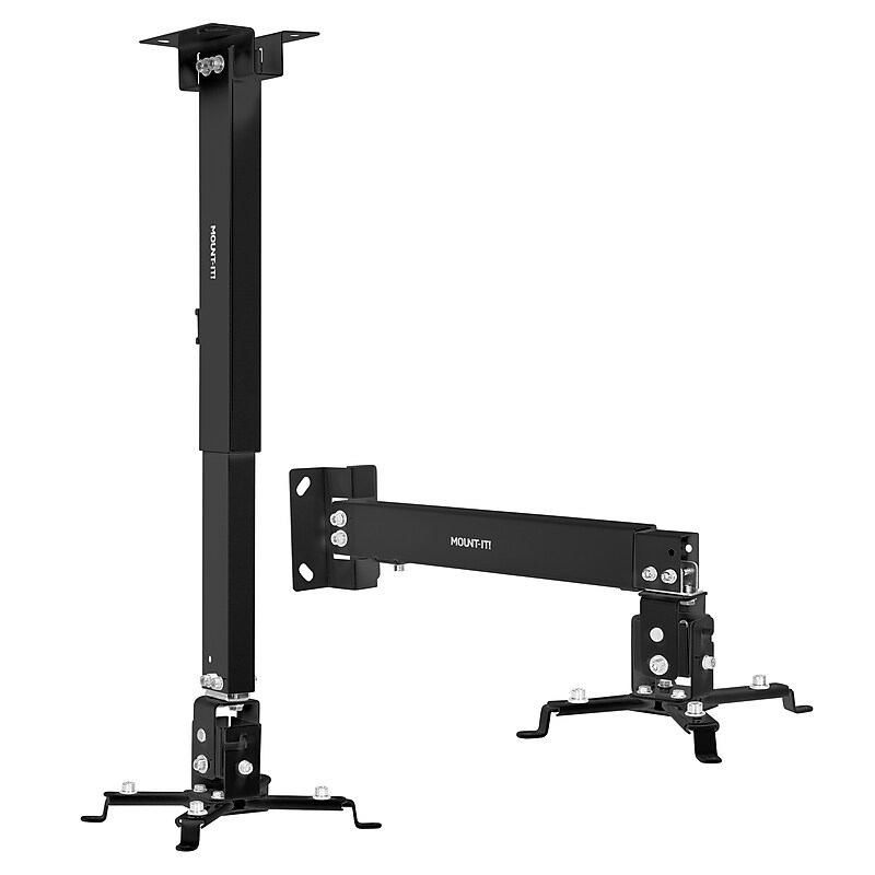 Mount-It! Universal Wall or Ceiling Projector Mount, 44 lb. Load Capacity, Black (MI-604) image 1