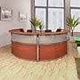 Regency Marque 142"W Curved Reception Desk Workstation, Cherry (77314CH)~#|#~61743EB7-395C-4E8C-86F2BEB02F091514_sc7