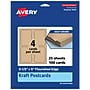 Avery Integrated Cards, 3.5" x 5", Matte Kraft Brown, 100/Pack (95342)~#|#~61757020-FFD3-4D0B-9A288326DAE03F17_sc7