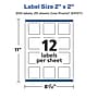 Avery Laser/Inkjet Square Durable Waterproof Labels, 2" x 2", White, 300 Labels/Pack (94107)~#|#~6179E452-4ABE-47AF-89D0C4ACCBC5514E_sc7