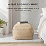 Anji Mountain Cherokee Mustard Ivory Fabric Rectangular Pouf Ottoman (AMBPF155-2014)~#|#~617C1A7D-047B-46FA-AFB71C908A188C0C_sc7