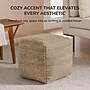 Anji Mountain Sierra Cocoa Fabric Square Pouf Ottoman (AMBPF178-1616)~#|#~617C60E0-603B-4AE7-908577D249A2DE28_sc7