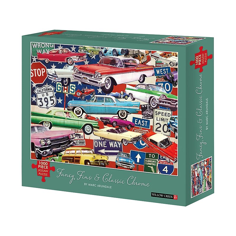 Willow Creek Fancy Fins and Classic Chrome 1000-Piece Jigsaw Puzzle (34359) image 1