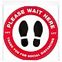 Avery Directional "Please Wait Here" Preprinted Floor Decals, 10.5" Diameter, White/Red, 5/Pack (83090)~#|#~61899A3D-5E8B-406F-AB9D8B1D0D7D4073_sc7