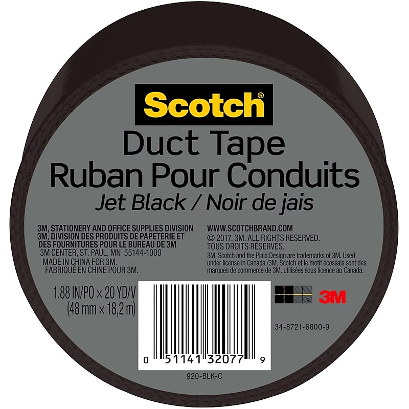 Scotch Duct Tape, 1.88" x 20 yds., Black (920-BLK-C) image 1