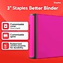 Staples 3" 3-Ring Better Binder, D-Ring, Pink (ST55890-CC)~#|#~619ADFF4-EB0E-4E47-B4E6F82FF722AB98_sc7