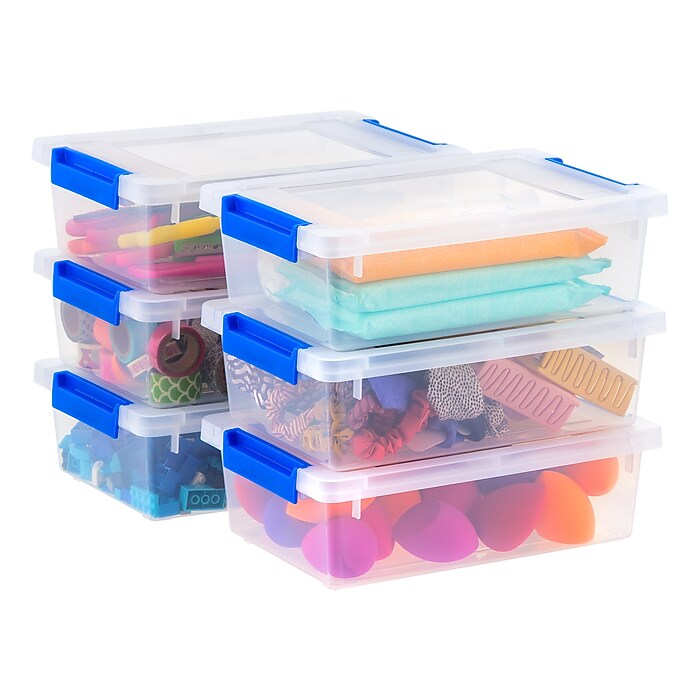 Iris 2.4 Quart Plastic Storage Bins with Latching Lids, Plastic