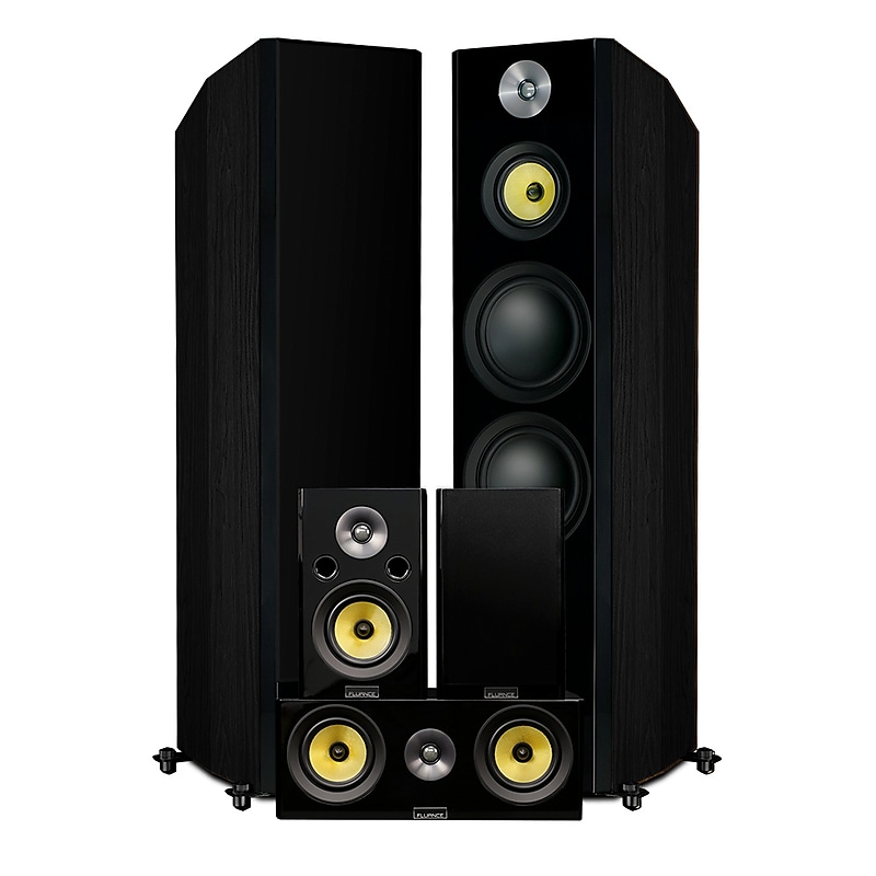 Fluance HFHTB Signature Series Hi-Fi 5.0 Surround Sound Home Theater Speaker System, Black Ash image 1