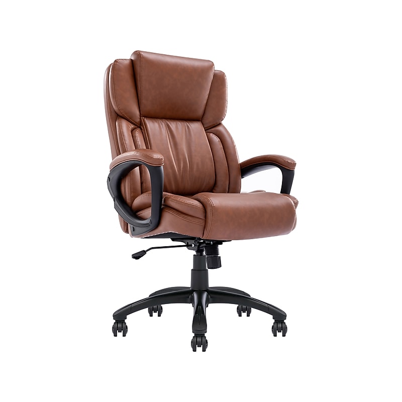 Serta Garret Ergonomic Bonded Leather Swivel Executive Chair, Cognac (43520D) image 1